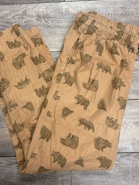 Eddie Bauer- Brown Bear-Print Mens Sleep Wear size Large